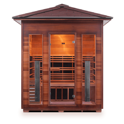 Enlighten Saunas Home Saunas Peak Roof Enlighten Saunas Diamond 4 - Infrared/Traditional Sauna (3 Person)