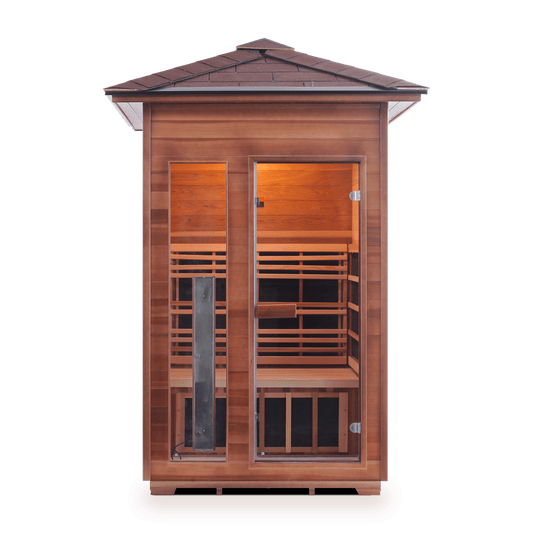 Enlighten Saunas Home Saunas Peak Roof Enlighten Saunas Rustic 2 - Full Spectrum Infrared Sauna (2 Person)