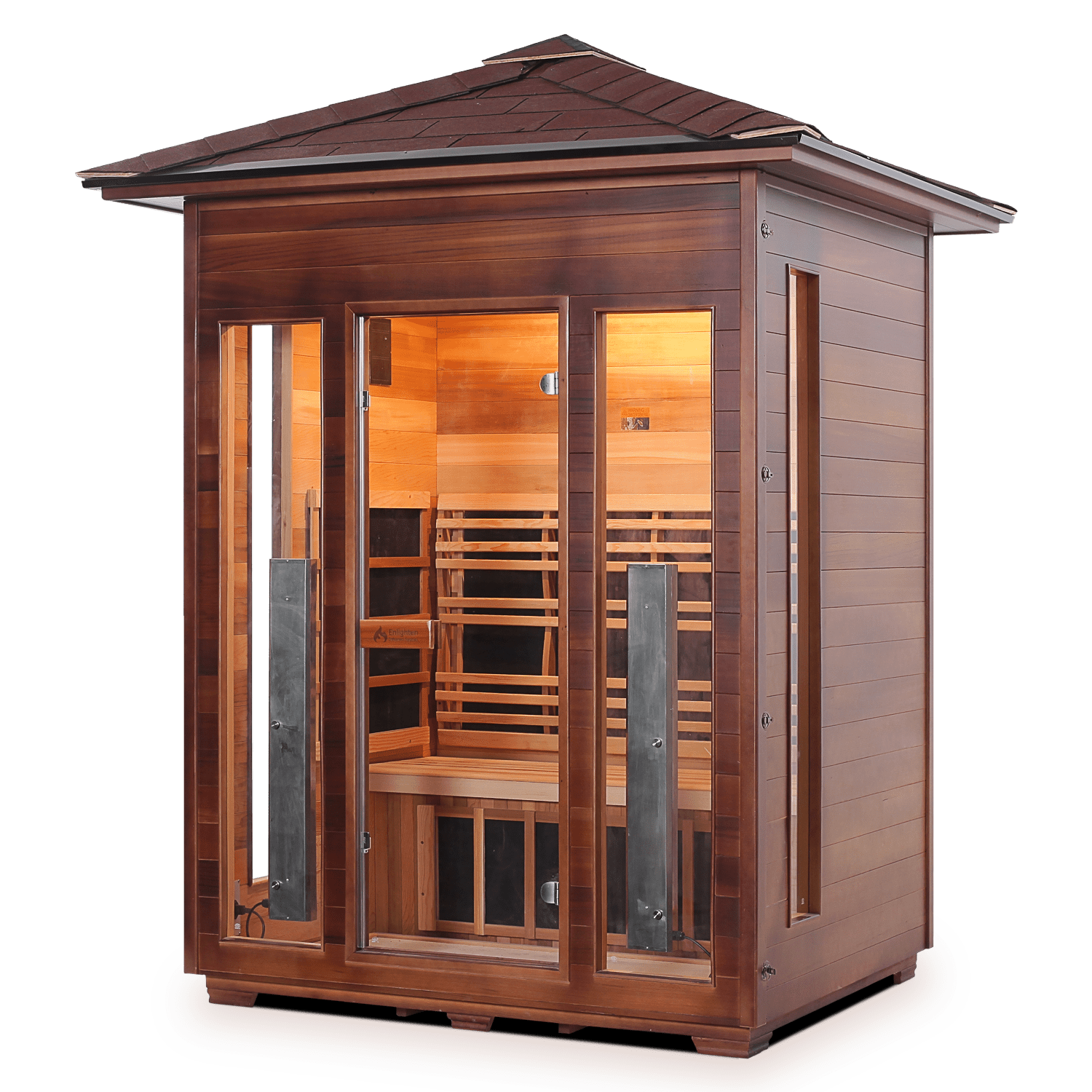 Enlighten Saunas Home Saunas Peak Roof Enlighten Saunas Rustic 3 - Full Spectrum Infrared Sauna (3 Person)