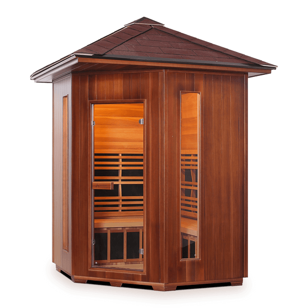 Enlighten Saunas Home Saunas Peak Roof Enlighten Saunas Rustic 4C - Full Spectrum Infrared Sauna (4 Person)