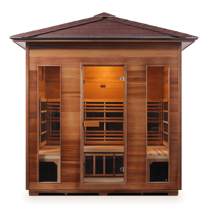 Enlighten Saunas Home Saunas Peak Roof Enlighten Saunas Rustic 5 - Full Spectrum Infrared Sauna (5 Person)