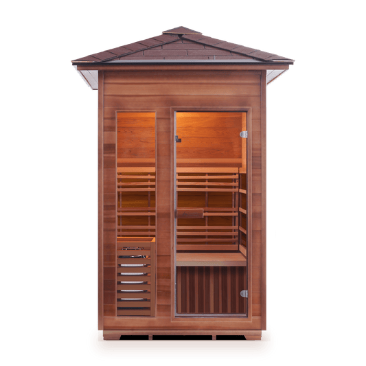 Enlighten Saunas Home Saunas Peak Roof Enlighten Saunas SunRise 2 - Dry Traditional Sauna (1 Person)