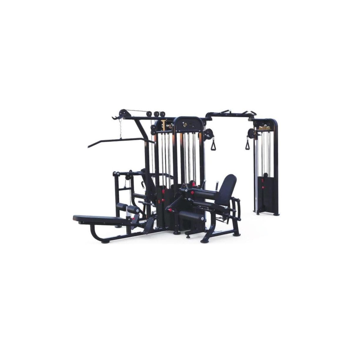 Muscle D Fitness Multi Station Machines Muscle D Compact 5 Stack Multi Gym Black Frame with DAP Attachment