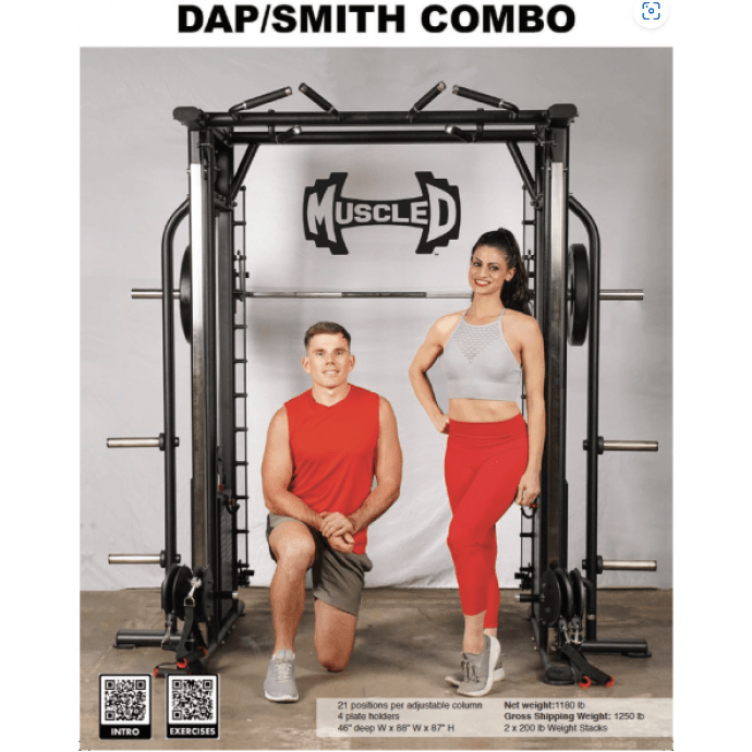 Muscle D Fitness Functional Trainers Muscle D Dual Adjustable Pulley/Smith Machine Combo