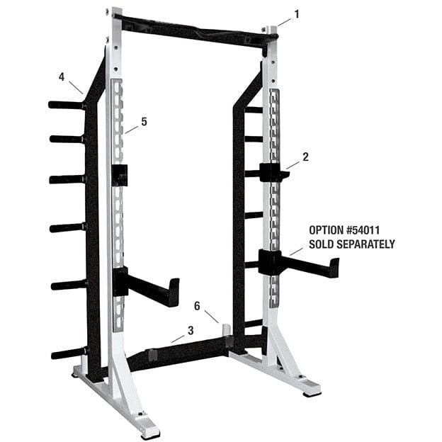 York Power Rack White STS Self Standing Half Rack