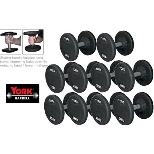 York Free Weights 5-50 Lb. Set York Pro Style Dumbbell Set